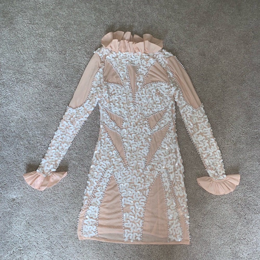 Asos mini dress with pearls and sequins